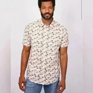 Stitch & Note XL Men’s Egyptian Cotton Palm Tree Tropical Hawaiian Short Sleeve